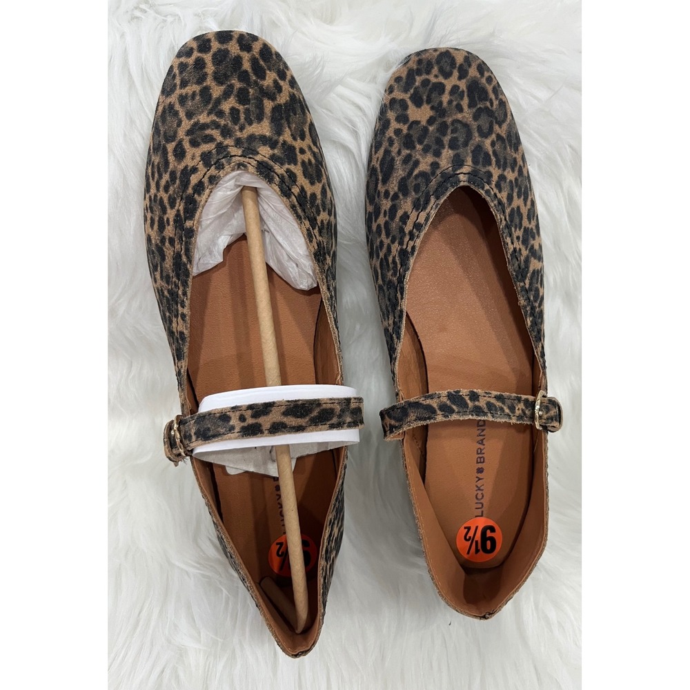 Lucky Brand LP-Ambella Blurred Leopard Flats Natural Multi Women's Size 9 New